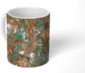 Mok - Marmer print - Abstract - Chic - Patroon - Mokken - 350 ML - Beker - Uitdeelcadeautjes