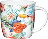 mok Toucan Fine Bone China 425ml porselein wit