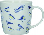 mok Fine Bone China 425 ml porselein grijs/blauw