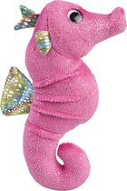 Pluche kleine knuffel dieren roze glitters Zeepaardje van 18 cm - Speelgoed zeedieren - Leuk als cadeau