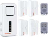 Home Alarm System Kit XL - alarmsysteem met 4 venster- of deursensoren en 2 afstandsbedieningen - uitbreidbaar - alarmmodus of meldingsmodus