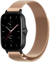 Stalen, Milanees Smartwatch bandje - Geschikt voor  Amazfit GTS 2 Milanese band - rosé goud - Strap-it Horlogeband / Polsband / Armband