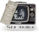 lunchbox tv 20,5 x 19,5 cm tin zwart/wit