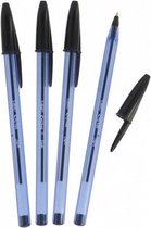 balpennen 1,0 mm 14 cm lichtblauw/zwart 4 stuks