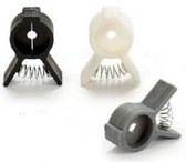 vershoudclips 3 x 3 cm wit/zwart/grijs 12 stuks