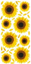 muurstickers Sunflowers 15 x 31 cm vinyl 34-delig