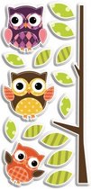 3D-muurstickers Little Owls 15,5 x 34 cm 16-delig