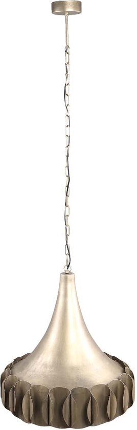 PTMD Gindy Ronde Hanglamp - H168 x Ø57,5 cm - Metaal - Goud