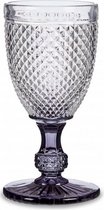 wijnglas 240 ml glas transparant/antraciet