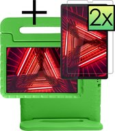 Hoesje Geschikt voor Lenovo Tab M10 FHD Plus 2nd Gen Hoesje Kinderhoes Shockproof Hoes Kids Case Met 2x Screenprotector - Groen