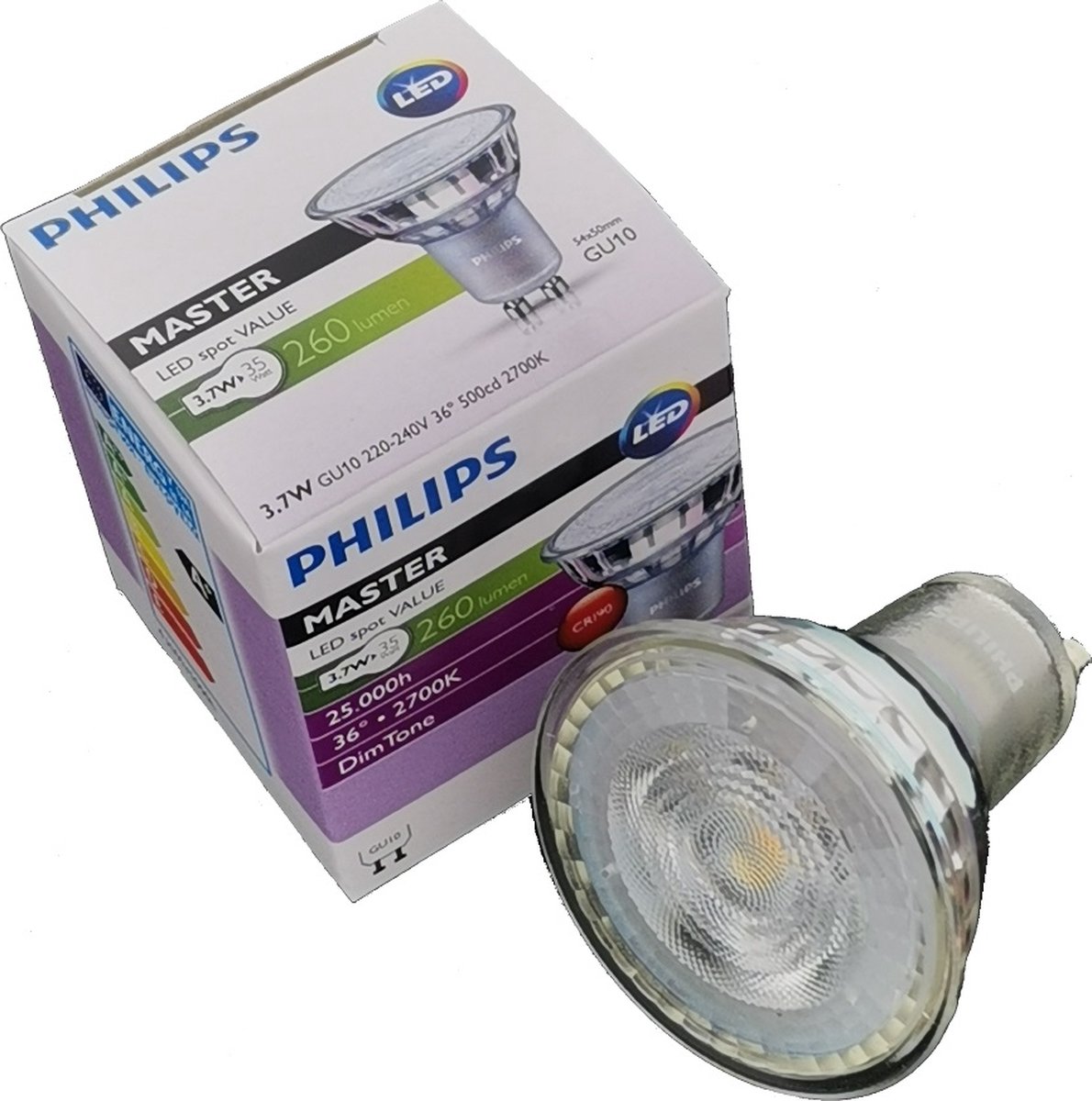 PHILIPS MASTER GU10 LED 6.2W LED -DIMMABLE (WARM or COOL)