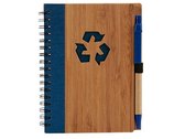 notitieboek 16 x 12 cm karton blauw/bruin 2-delig