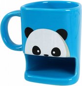 koekjesmok Panda 250 ml 8 x 10 cm keramiek lichtblauw