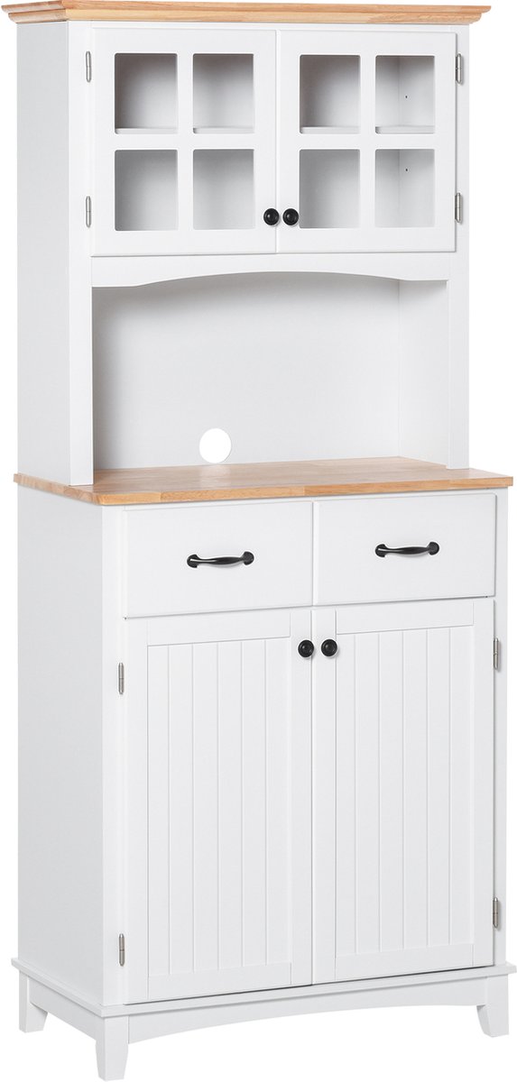 HOMCOM Cd-kast Cd-rek Met 6 Vakken Staande Kast Tweedelige Set Met Twee Open Opbergvakken Spaanplaat Wit 21 X 22 5 X 88 5 Cm~137ci7pepu801