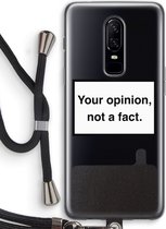 Case Company® - OnePlus 6 hoesje met Koord - Your opinion - Soft Case - Bescherming aan alle Kanten - Zijkanten Transparent - Bescherming Over de Schermrand - Back Cover - Crossbody case met 