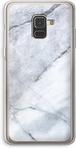 Case Company® - Samsung Galaxy A8 (2018) hoesje - Witte marmer - Soft Cover Telefoonhoesje - Bescherming aan alle Kanten en Schermrand