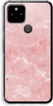 Case Company® - Google Pixel 5 hoesje - Roze marmer - Soft Cover Telefoonhoesje - Bescherming aan alle Kanten en Schermrand