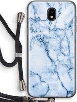 Case Company® - Samsung Galaxy J5 (2017) hoesje met Koord - Blauw marmer - Soft Case - Bescherming aan alle Kanten - Zijkanten Transparent - Bescherming Over de Schermrand - Back Cover - Cros