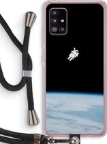 Case Company® - Samsung Galaxy A51 5G hoesje met Koord - Alone in Space - Telefoonhoesje met Zwart Koord - Bescherming aan alle Kanten en Over de Schermrand