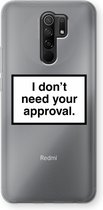 Case Company® - Xiaomi Redmi 9 hoesje - Don't need approval - Soft Cover Telefoonhoesje - Bescherming aan alle Kanten en Schermrand