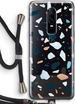 Case Company® - OnePlus 6 hoesje met Koord - Terrazzo N°13 - Soft Case - Bescherming aan alle Kanten - Zijkanten Transparent - Bescherming Over de Schermrand - Back Cover - Crossbody case met