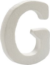 decoratieletter G 12,5 x 2 x 15 cm polystyreen wit