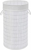 wasmand bamboe 55 liter 35 x 60 cm bamboe wit