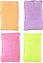 schoonmaaksponzen 4 stuks 9x14x2,5 cm multicolor