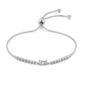 Twice As Nice Armband in zilver, baguette, ronde zirkonia  19 cm