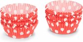 cupcakevormen Stippen 5 cm papier rood/wit 200 stuks