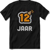 12 Jaar Feest kado T-Shirt Heren / Dames - Perfect Verjaardag Cadeau Shirt - Goud / Zilver - Maat S