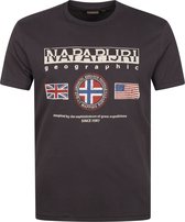 Napapijri - Turin T-Shirt Donkergrijs - L - Modern-fit