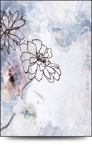 Maison de France - Hout Soft flower - canvas schilderij met zwarte lijst - inlijsting - 100 x 140 cm