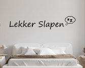 Stickerheld - Muursticker Lekker slapen - Slaapkamer - Droom zacht - Wolkje Zzz - Nederlandse Teksten - Mat Zwart - 35.5x175cm