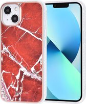 UNIQ Classic Case iPhone 13 TPU Back Cover hoesje - Marble Red
