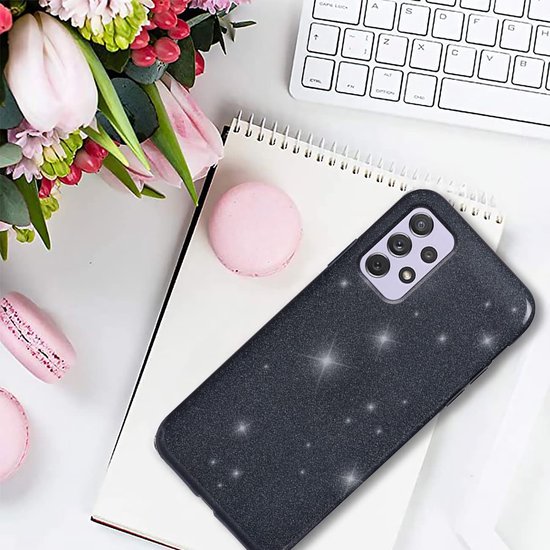 Coque Samsung Galaxy A53 5G Zwart - Glitter Arrière Pailletée