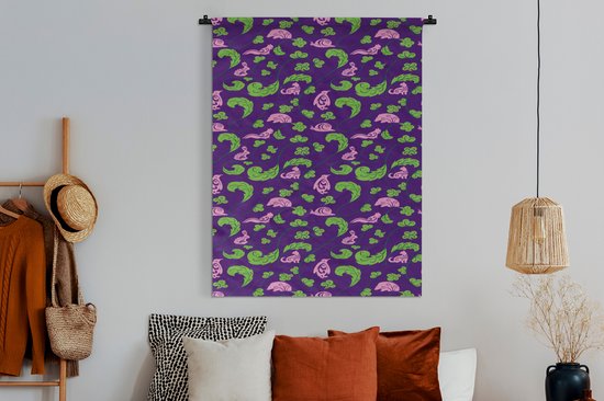 Wandkleed - Wanddoek - Bladeren - Dieren - Patronen - 120x160 cm - Wandtapijt