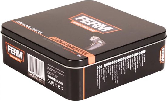 FERM - CDM1132 - Accu schroefmachine - Schroevendraaier - 3.6V - 1.3Ah - Li-Ion - LED - werkverlichting - Compact - Soft grip - Met - Magnetische bithouder - 26 bitjes - Verlengstuk - Oplader - Comfortabel - Micro USB lader - in - Opbergblik