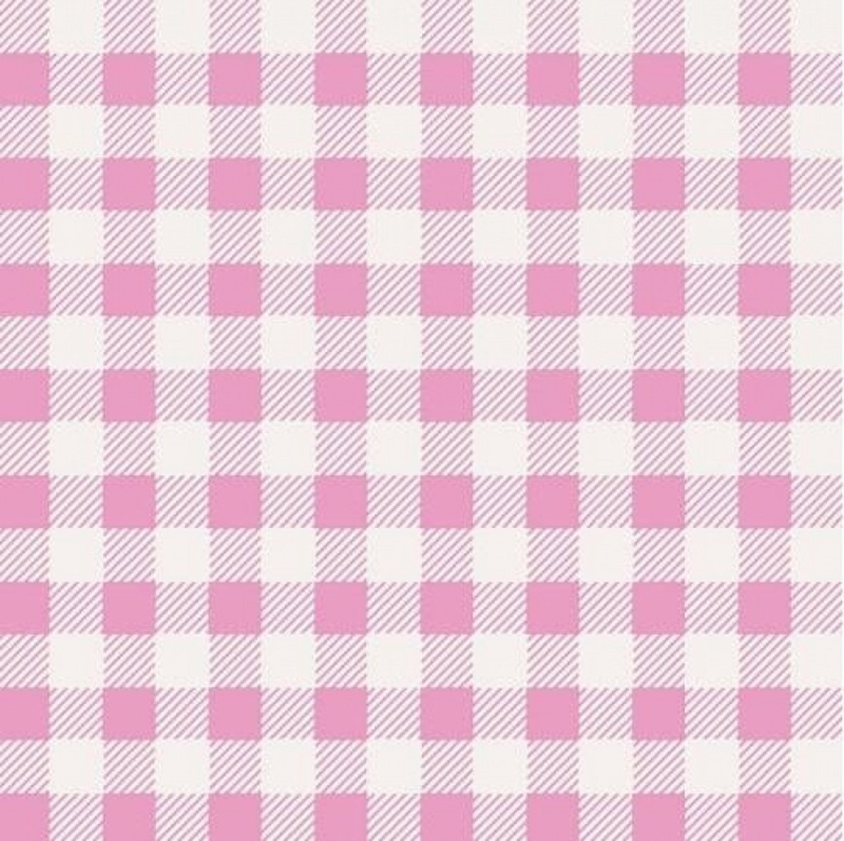 Behang - Ruitjes - Kinderkamer - Babykamer - Wandbekleding - Roze - Papierbehang - 0,53 x 10,05 M. Bluuming Affairs