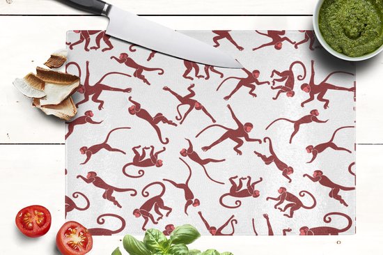 Planche à découper en Verres - 39x28 - Motifs - Jungle - Singe - Animal - Planches à découper en Glas