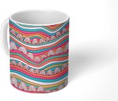 Mok - Koffiemok - Regenboog - Design - Golf - Abstract - Mokken - 350 ML - Beker - Koffiemokken - Theemok