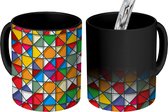 Magische Mok - Foto op Warmte Mokken - Koffiemok - Glas - Geometrie - Design - Magic Mok - Beker - 350 ML - Theemok