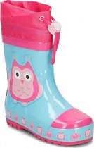 regenlaarzen Uil maat 26/27 lichtblauw/roze