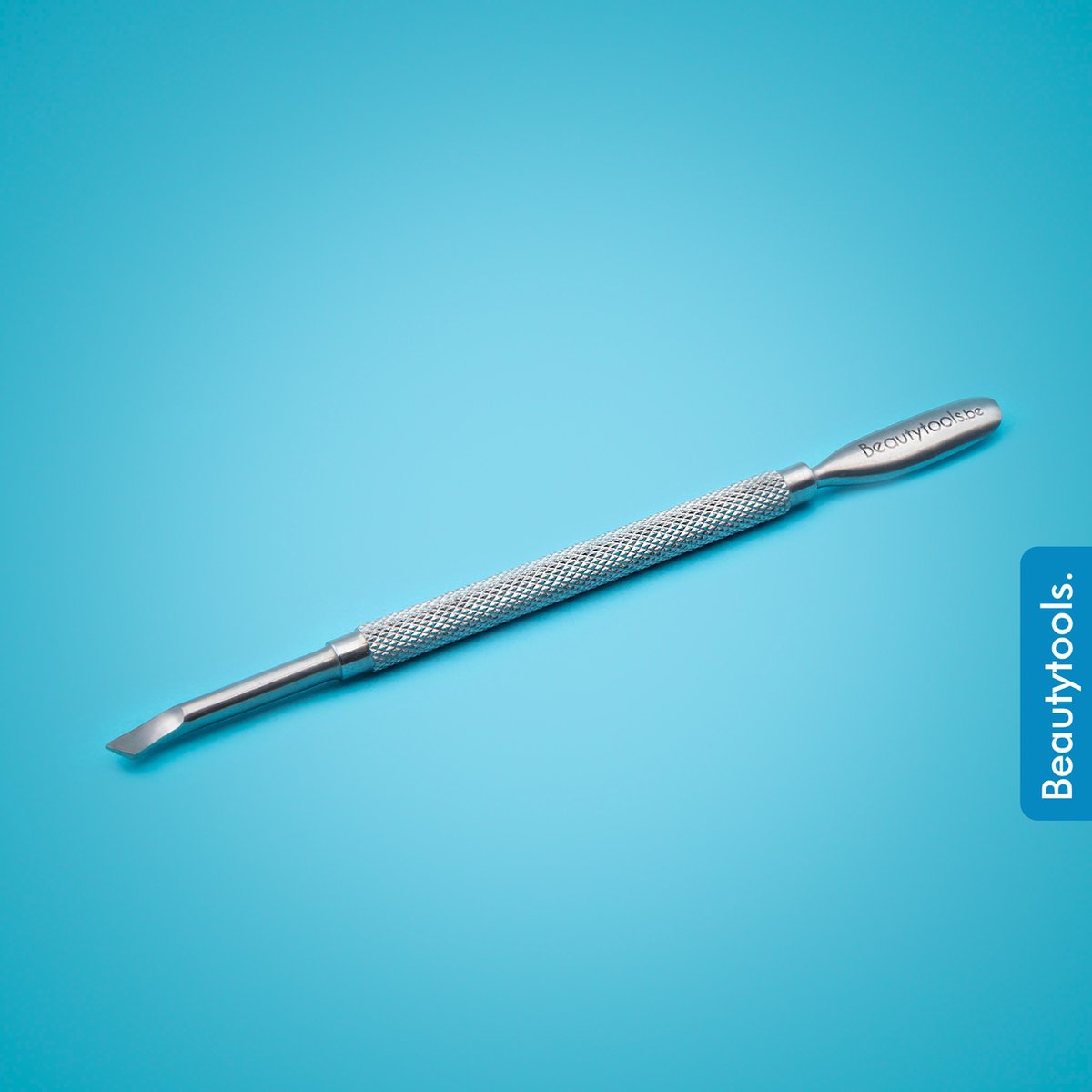 Goedkoopste BeautyTools Bokkepootje - Voor het Wegschrapen van Kalk en Achteruit Duwen van Nagelriemen - Dubbelzijdig - Ronde Handgreep - INOX (13.5 cm) (NP-0294