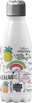 thermosfles unicorn 350 ml RVS wit