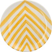 Casa Cubista  - Ontbijtbord met chevronpatroon geel 23cm - Kleine borden