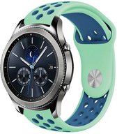 Siliconen Smartwatch bandje - Geschikt voor  Samsung Gear S3 sport band - aqua/blauw - Strap-it Horlogeband / Polsband / Armband