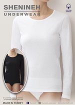 Shenineh Katoenen Hemdje met lange mouwen, comfortabel - Zwart - M