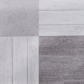 Raved Tafelkleed/Tafelzeil Vierkant Hout Print Blauw/Beige ↔ 140 cm x ↕ 500 cm - PVC - Afwasbaar
