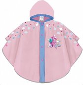 poncho Unicorn meisjes EVA lichtroze/blauw one-size